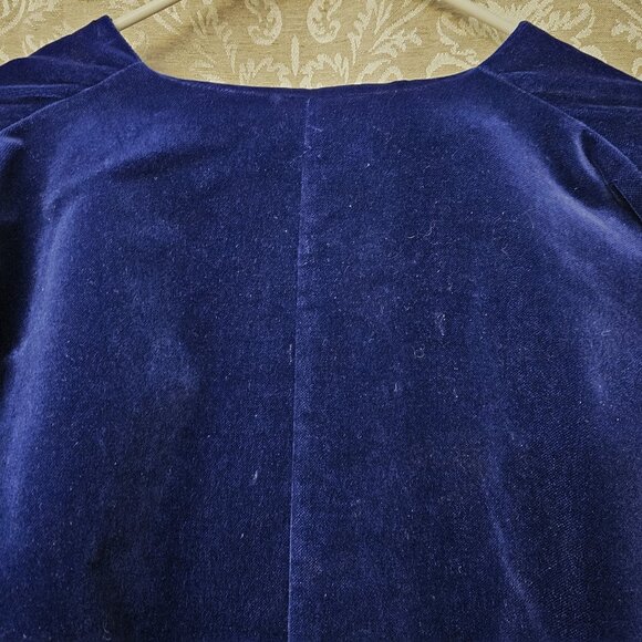 Norma Kamali avant-garde vintage couture 1980s sapphire velvet peplum jacket - Picture 10 of 10